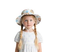 TBloevwlh Gorro fino para niños, protección para el cuello de verano, ligero, protección solar, ala ancha con cordón, transpirable, repelente al agua, suave, lindo, al aire libre, playa, ocio