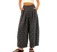 TBloevwlh Pantalones casuales para mujer con estampado de lunares boho y material transpirable para el día a día en la ciudad o en una clase de yoga en el estudio, la forma ancha es ligera