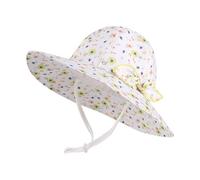 TBloevwlh Sombrero de sol para bebé, protección UV, protección para el cuello, ligero, con cordón, ala ancha, impermeable, transpirable, suave, lindo, exterior, playa, tiempo libre ajustable