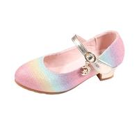 TBloevwlh Zapatos de brillo Niñas Princesas Lentejuelas Brillo Tacón Bajo Tacón Fiesta Cómodo Elegante Tiras Fiesta de Cumpleaños Actuación