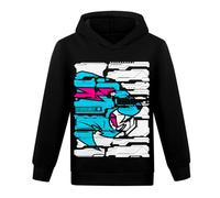 TBNRFrags Mr Beast - Sudadera con capucha para niños, diseño de gato rayado, manga larga, ropa deportiva para niños, color negro y azul, Black2, 4-5 años