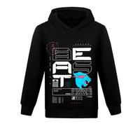 TBNRFrags Mr Beast - Sudadera con capucha para niños, diseño de gato rayado, manga larga, ropa deportiva para niños, color negro y azul, Negro, 5-6 años