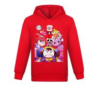 TBNRFrags Sudadera con capucha para niñas de circo digital con diseño gráfico de dibujos animados en púrpura y rosa, suéter casual con capucha, rosso, 11-12 años
