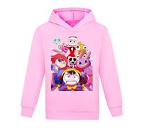 TBNRFrags Sudadera con capucha para niñas de circo digital con diseño gráfico de dibujos animados en púrpura y rosa, sudadera casual con capucha, rosa, 12-13 años