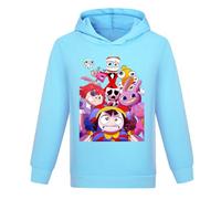 TBNRFrags Sudadera con capucha para niñas de circo digital diseño gráfico de dibujos animados en púrpura y rosa diseño casual con capucha, azul claro, 11-12 años