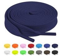 TBOC 2X Cordones Planos [Azul Marino] [140 cm] Calzado Zapatos Zapatillas Botas | Cordón Patines Fútbol Deporte | Compatibles con Converse Nike Adidas Panama Jack Asics Vans
