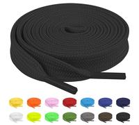 TBOC 2X Cordones Planos Negro [100 cm] para Calzado Zapatos Zapatillas Botas | Cordón Patines Fútbol Deporte | Compatibles con Converse Nike Adidas Panama Jack Asics Vans