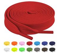 TBOC 2X Cordones Planos [Rojo] [140 cm] para Calzado Zapatos Zapatillas Botas | Cordón Patines Fútbol Deporte | Compatibles con Converse Nike Adidas Panama Jack Asics Vans