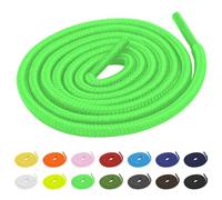 TBOC 2X Cordones Redondos Verde Flúor [120 cm] para Calzado Zapatos Deportivas Zapatillas Botas | Cordón Patines Fútbol Deporte | Compatibles con Converse Nike Adidas Panama Jack