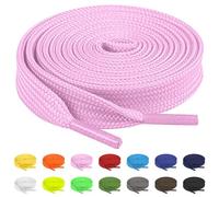 TBOC 2X Cordones Zapatillas Deporte Planos Cordones Rosa Zapatillas [120 cm] Zapatos Calzado Deportivas Botas Cordon Patines Tenis [Ancho 8 mm] Compatibles con Converse Altas Nike Adidas Vans