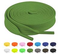 TBOC Cordones Planos [Verde] [140 cm] para Calzado Zapatos Zapatillas Botas | Cordón Patines Fútbol Deporte | Compatibles con Converse Nike Adidas Panama Jack Asics Vans