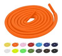 TBOC Cordones Redondos Naranja Flúor [90 cm] para Calzado Zapatos Deportivas Zapatillas Botas | Cordón Patines Fútbol Deporte | Compatibles con Converse Nike Adidas Panama Jack Asics Vans