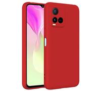 TBOC Funda para Móvil Compatible con Vivo Y21 - Y21s - Y33s [6.51"] - Carcasa Rígida [Roja] Silicona Líquida [Tacto Suave] Forro Interior Microfibra [Protege la Cámara] Antideslizante Resistente