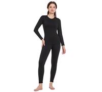 TBoonor Ropa Interior térmica para Mujer, Transpirable, Ropa Interior de esquí para Mujer, con Forro Polar Interior, ultrasuave, térmica, para Invierno y Deportes de Invierno, Negro, XL