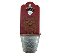 TBQ Cerveza Soda Abrebotellas Vintage Montado de Pared Botellas,Sacacorchos,Abrelatas Colgante y Tenedor de la Tapa,Ideal para Bares,Fiestas,Accesorios,Cocina Casera,Excelente Mejor Regalo (Rojo vino)