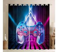 Tbrand Cortinas 3D Gamepad Gamepad Cortinas niños, Controlador de Juegos, Ventanas y Cortinas geométricas degradadas, W46* L54