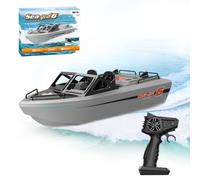 TBRICKFUNR Mini barco de karting a control remoto, escala 1/12, 2.4G, 8 km/h, modelo de barco de karting eléctrico con potente hélice y recordatorio de batería baja, regalo para él (versión RTR)