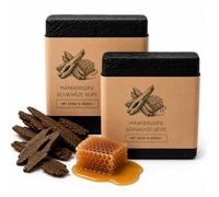 TBS Jabón natural hecho a mano para hombres con leche de cabra, manteca de karité, miel, oud y neroli - 2 x 100 g - para acné y piel grasa con aloe vera, ashwagandha y té verde