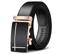 TBSCWYF Cinturones Hombre, Cinturón Cuero Para Hombres Cinturón Hombre Cuero con Hebilla de Trinquete Automática, Cinturon con Hebilla Automática Ancho 3.5CM-Tamaño Ajustable con Caja de Regalo