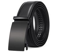 TBSCWYF Cinturones Hombre, Cinturón Cuero Para Hombres Cinturón Hombre Cuero con Hebilla de Trinquete Automática, Cinturon con Hebilla Automática Ancho 3.5CM-Tamaño Ajustable con Caja de Regalo