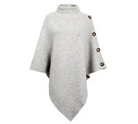 TBSCWYF Poncho de invierno para mujer, ponchos de punto, capas para mujer, elegante, cálido, con mangas, largo, moderno, oversize, poncho, suelto, bufanda con parte delantera abierta, Gris 01., Talla