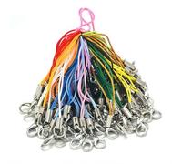 TBSKUY 50-100 piezas de cordón negro con dijes, cordón tipo lazo, cierre de langosta, llavero, gancho, juego de accesorios de joyería para móvil, colores surtidos al azar, 50 piezas