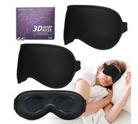 TBSMDSSSDM Antifaz para dormir para hombres y mujeres, paquete de 2 antifaz para dormir de lado, bloqueo de luz completo 3D, diseño ergonómico mejorado, oficina, viajes, meditación, yoga, negro y