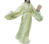 TBTROQXCT Disfraz tradicional chino de Hanfu for mujer, de la antigua dinastía Han, con cinturón, for fiesta de Halloween, túnica larga, traje Tang(23#-light Green,M)