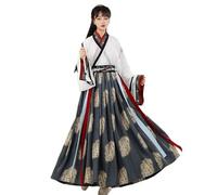 TBTROQXCT Traje tradicional chino Hanfu de la dinastía Tang for dama, vestido de cosplay de espadachín antiguo, ropa de danza folclórica sin precios(3 PCS,M)