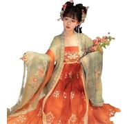 TBTROQXCT Vestido Hanfu de Talla Grande 10XL for Mujer, Disfraz de Cosplay Vintage de la dinastía Tang China, Vestido de Fiesta Rojo, Verde y Rosa, Talla Grande(Green Set,XL)