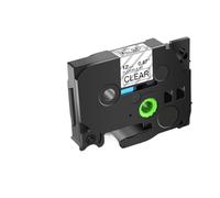 TBXwsofl 1 Cinta de Etiquetas Flexible de identificación Negra sobre Blanca de 12 mm para TZe-FX231 FX131 FX631, Compatible con Modelos de Impresora de Etiquetas D450(Black on Clear)