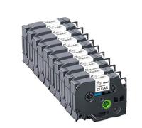 TBXwsofl 10 Uds. 12mm 231 221 211 131 631 335 Suministros de Impresora de Cinta de Etiquetas(10PK Black on Clear)