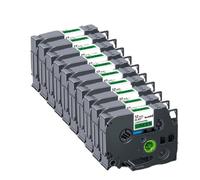 TBXwsofl 10 Uds. 12mm 231 221 211 131 631 335 Suministros de Impresora de Cinta de Etiquetas(10PK Black on Green)