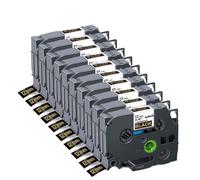 TBXwsofl 10 Uds. 12mm 231 221 211 131 631 335 Suministros de Impresora de Cinta de Etiquetas(10PK Gold on Black)
