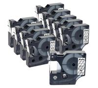 TBXwsofl 10 Uds 12mm D1 45013 40913 43613 45010 45108 45023 45024 Cinta de Etiquetas Compatible con LabelManager 160 280 210D Suministros de Impresora(10PK Black on Clear)