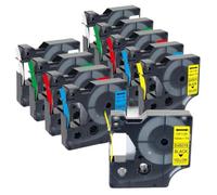 TBXwsofl 10 Uds 12mm D1 45013 40913 43613 45010 45108 45023 45024 Cinta de Etiquetas Compatible con LabelManager 160 280 210D Suministros de Impresora(10PK Muliticolors)
