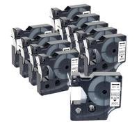 TBXwsofl 10 Uds 12mm D1 45013 40913 43613 45010 45108 45023 45024 Cinta de Etiquetas Compatible con LabelManager 160 280 210D Suministros de Impresora(10PK Black on White)