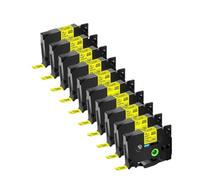 TBXwsofl 10 Unidades de Cinta de Etiquetas Negra sobre Amarilla AZE-631 Cinta laminada de 12 mm Compatible con Modelos de Impresora TZ Tze-631 Tze 631 para número de Pieza AZE-631
