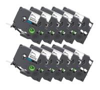 TBXwsofl 10PK 24mm 251 Cintas de Repuesto 251 Cinta de Etiquetas laminada Negro sobre Blanco Compatible con Impresora PTE550W PTP710BT