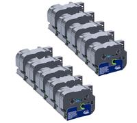 TBXwsofl 10PK 36mm 261 Etiqueta laminada Compatible con la Cinta del Cartucho de la Impresora TZe261 TZ261(Black on Blue)