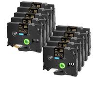 TBXwsofl 10PK AZE-334 Cinta de Etiquetas de 12 mm y 8 M Compatible con los Modelos de impresoras de Etiquetas TZe 334