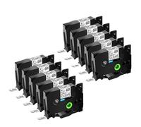 TBXwsofl 10PK Cinta de Etiquetas Negra sobre Transparente de 6 mm AZE-111 Compatible con Cinta laminada Tze-111 Tz-111