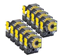 TBXwsofl 10PK Tubo termorretráctil de Etiqueta Negra sobre Amarilla de 3/4 Pulgadas, 4,92 pies, Compatible con impresoras Rhion 5200 3MPL300 para número de Pieza 18058