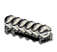 TBXwsofl 3PK 6PK SS12KW LK-4WBN Negro sobre Blanco Cinta de Etiquetas de 12mm Compatible con Suministros de Impresora LW-300 LW-400 LW700(6PK Black on White)