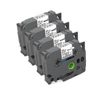 TBXwsofl 4pk 12 mm de Negro en Etiquetas Mate Transparentes compatibles con Las impresoras TZ-M31 TZM31 también Funciona con Modelos PT-D210 PT-H110 PT-D400