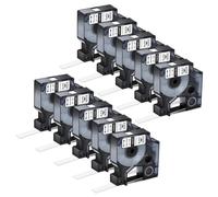 TBXwsofl 5/10pk 12 mm A18483 Etiquetas de poliéster compatibles Cinta para 18482 18483 18484 Black on White Works con 3000 4200 5000(10PK Black on White)