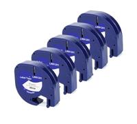 TBXwsofl 5PK 12mm LT Tape 91201 12267 Compatible con Suministros de Impresora 91202 91200 Funciona con LT-100H LT100T Label Maker(5PK Black on White)