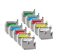 TBXwsofl 5PK 8PK 10PK MK231 Reemplazo para Cinta M 12mm Negro sobre Blanco Compatible con Suministros de Impresora PT-90 PT-70 PT-65 PT-85(10PK Mixed Color)