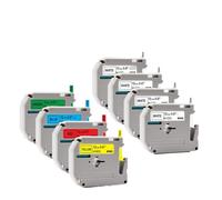 TBXwsofl 5PK 8PK 10PK MK231 Reemplazo para Cinta M 12mm Negro sobre Blanco Compatible con Suministros de Impresora PT-90 PT-70 PT-65 PT-85(8PK Mixed Color)