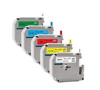 TBXwsofl 5PK 8PK 10PK MK231 Reemplazo para Cinta M 12mm Negro sobre Blanco Compatible con Suministros de Impresora PT-90 PT-70 PT-65 PT-85(5PK Mixed Color)